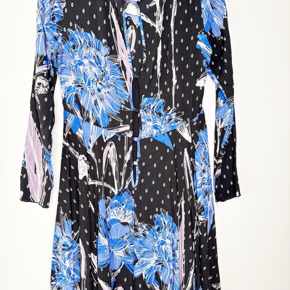 Free People First Kiss Botanical Night Maxi Dress Size S Blue Floral Boho - Picture 5 of 12